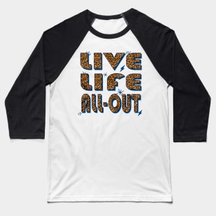 Birthday Gift Sagittarius Girl Fact in Leopard Print: Live Life All Out Baseball T-Shirt